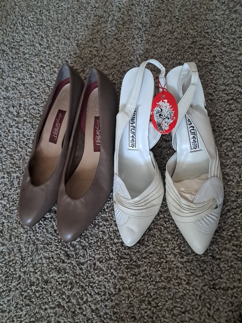 White Slingback Pointed Toe Heels by China Glaze